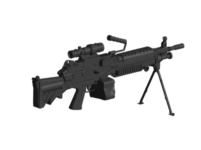 M249 machine gun 3D model