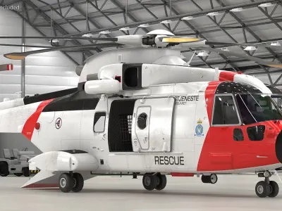 AgustaWestland AW101 Helicopter Norwegian Air Force 3D model purchase
