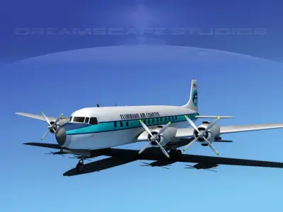 Douglas DC-7C Florida Charter 3D model