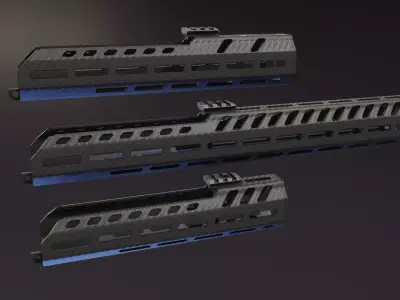 LCH MCX carbon fiber handguard Low-poly 3D model