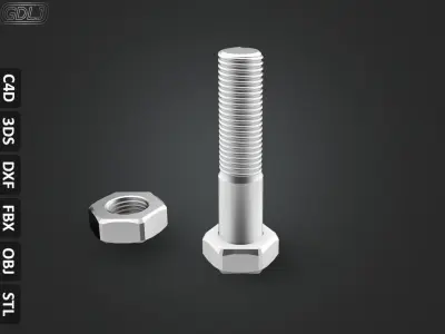 17 Bolts and Nuts 3D model