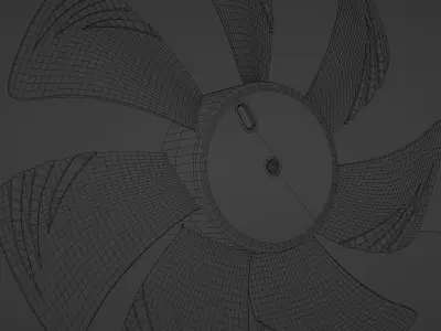 Computer Cooling Fan Blade part Low-poly 3D model
