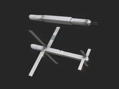 Isra UVision Hero120 Drone UAV Loitering Munition Low-poly 3D model