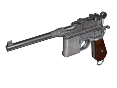 Mauser C96 Broomhandle - M1916 - Red 9 3D model