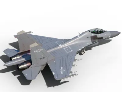 PBR Chinese Shenyang J-16 multirole fighter J16 Flanker Low-poly 3D model
