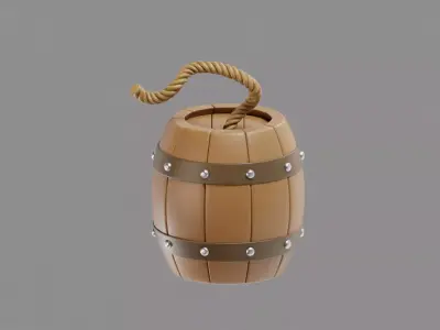 Barrel bomb TNT Low-poly 3D model