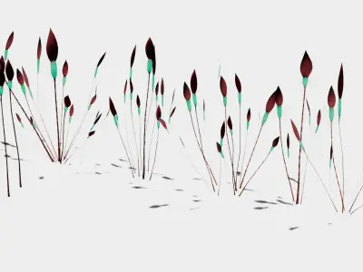 Glowing alien herbs 3 Low-poly 3D model