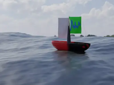 Ocean And Ship 3D model