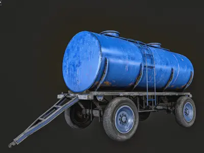 Oil  And Water Trailer Low-poly 3D model
