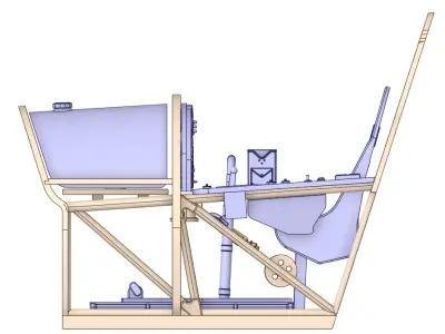 Hawker Hurricane MK-1 Cockpit 1 by 16 Scale 3D Model 3D print model