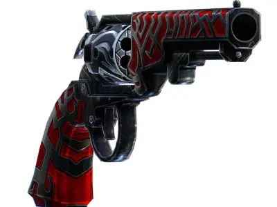 Multibarrel Short Barrel Revolver 03 Low-poly 3D model