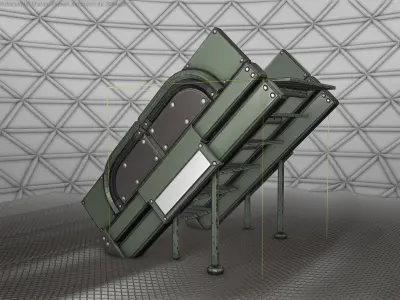 Sci-Fi Stairs - 24 - Green Version Low-poly 3D model