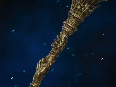 Hell Hole Staff - Game ready 3D model Low-poly 3D model