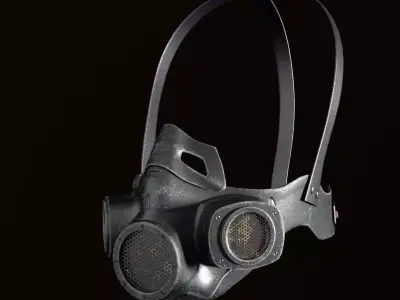 Gas mask Sci-Fi helmet 3d model military combat fantasy weapon  Low-poly 3D model