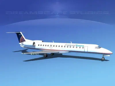 Embraer ERJ-145 Continental Express 3D model