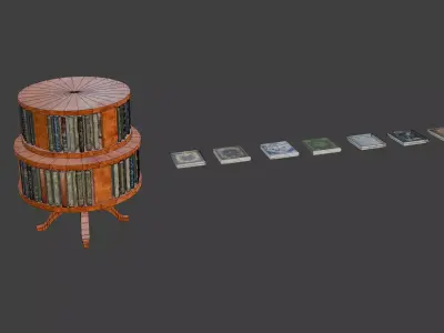 Bookshelf Low-poly 3D model
