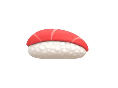 Cartoon Sushi Low-poly 3D model