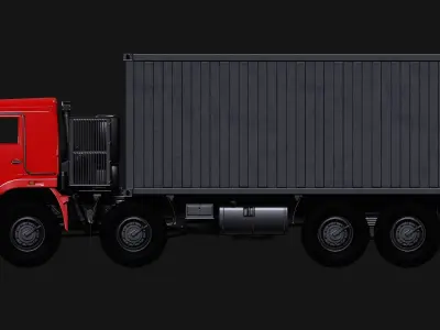 Kamaz Truck Low-poly 3D model