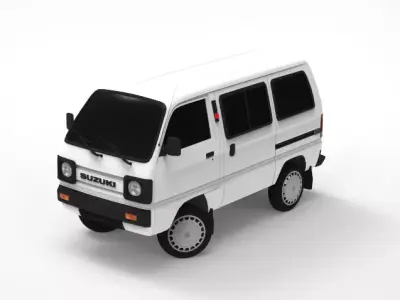 Low Poly Suzuki Super Carry Minivan Low-poly 3D model