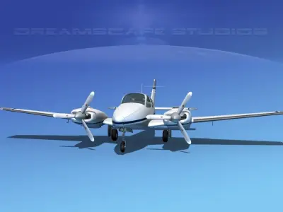 Beechcraft B55 Baron V23 3D model