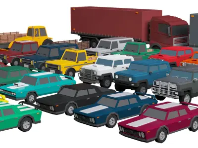 low poly cars vol 01 lowpoly Free low-poly 3D model
