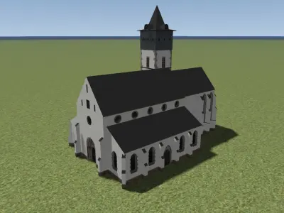 German Old Church Low-poly 3D model