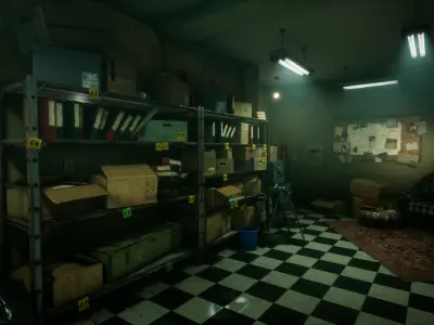 Private Detective Office - Unreal Engine Project Low-poly 3D model
