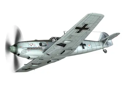 Messerschmitt - BF-109 E - White 7 3D model