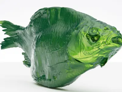 Dried roach fish 3d scan 3D model