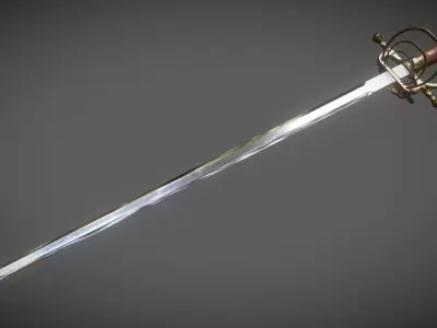 Clamshell Rapier Low-poly 3D model