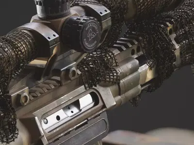 Daniel Defence DD5 rifle Low-poly 3D model