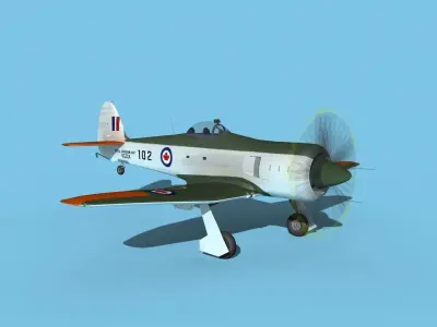 Hawker Sea Fury V15 RCAF 3D model