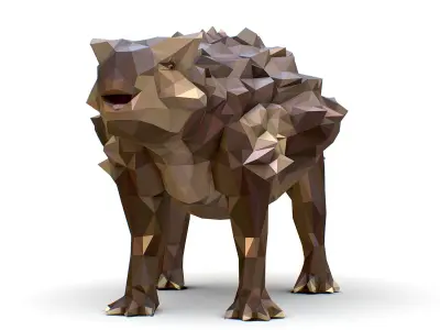 Dinosaur Ankylo Lowpoly Art Style Animal Low-poly 3D model