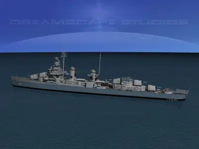 Fletcher Class Destroyer DD-546 USS Brown 3D model