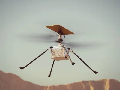Ingenuity Helicopter takeoff animation 3D model