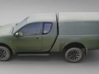 Mitsubishi L200 pickup truck vehicle military lowpoly 3D model