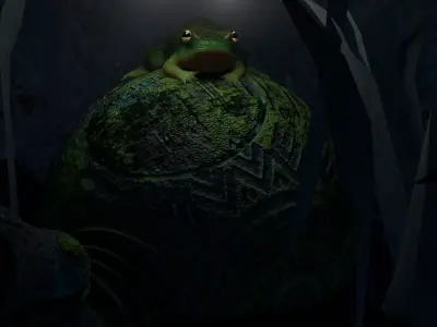 Rigged Croaking Frog Free 3D model