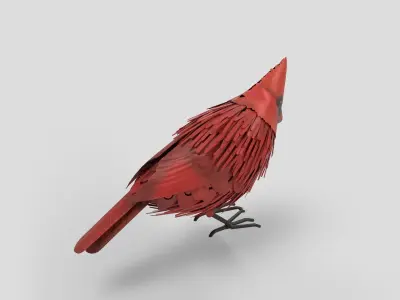 Red Bird  Low-poly 3D model