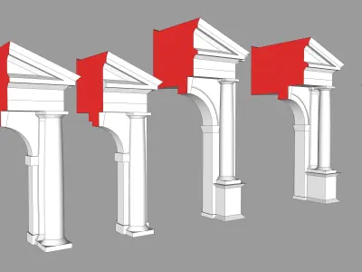 Tuscan order Arched portico in the mas All types collection 3D model