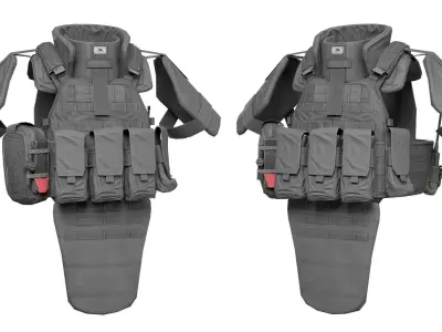 MILITARY WAS DCS Plate Carrier Vest V2 Low-poly 3D model