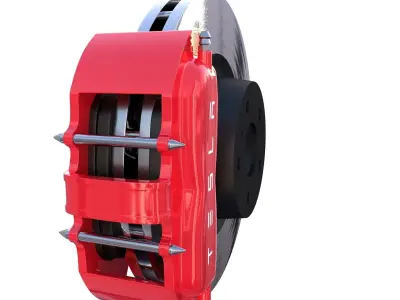 Tesla Ventilated Brake System Low-poly 3D model