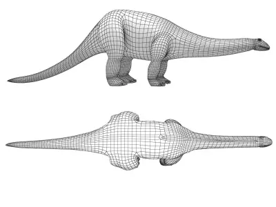 Apatosaurus dinosaur statue Low-poly 3D model