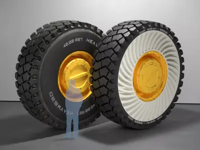 40R57 High poly tire 3D model 3D model