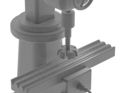 Milling Machine Low-poly 3D model