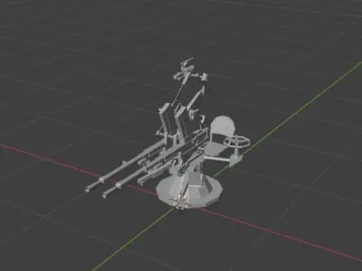 Japanese WW2 AA Gun 3D model