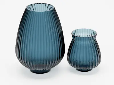 H and M - Blue Glass Vase Free 3D model