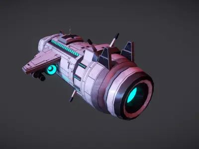 Spaceship 3D Model Low-poly 3D model