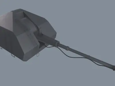 Ship Gun A-190-1 Low-poly 3D model