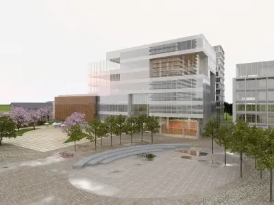 Business City Block with Simple Interior 3D model