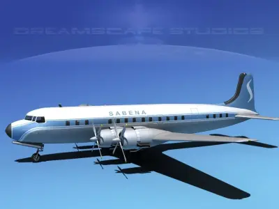 Douglas DC-7C Sabena 3D model